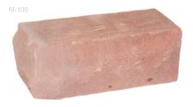 Кирпич силикатный утолщенный рядовой полнотелый рустированный угловой М-100 Розовый